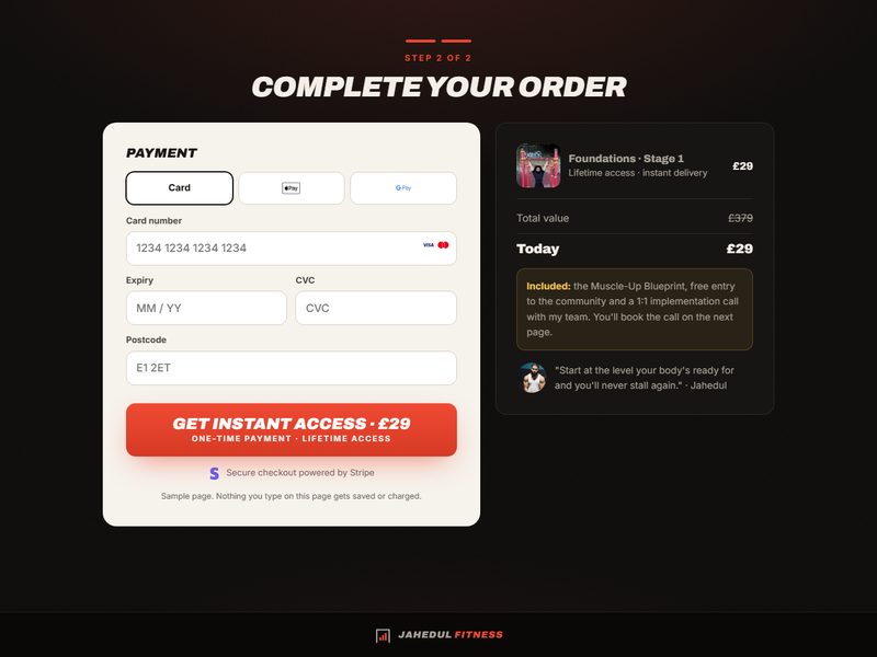 Checkout preview